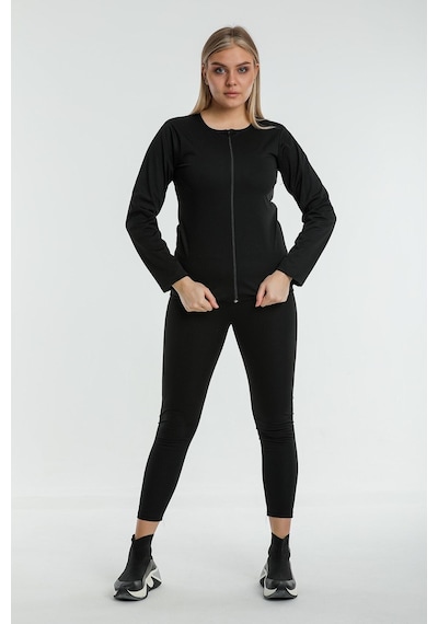 Fit Women Kadın Termal Fermuarlı Uzun Kollu Üst 4415 Granit Siyah