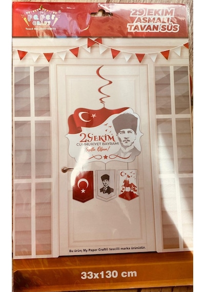 29 Ekim Cumhuriyet Bayramı Temalı Tavan Sarkıt Süsü 130cm 33cm 0  -  99