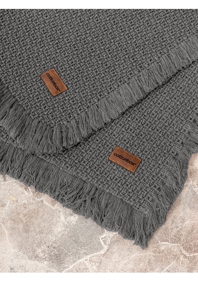 Cotton Box Bath Rug Set Antrasit 75x125 60x90 Antrasit