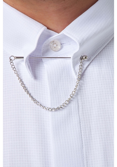 Twn Slim Fit Beyaz Armürlü Gömlek 3ef0221022939 Beyaz