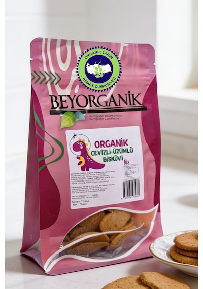 Organik Cevizli Üzümlü Bisküvi Miks 100gr
