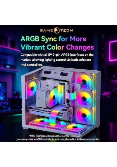 Gametech A-rgb Sleeved Kablo Set Rgb Uzatma Kablo 1x24 Pin Anakart + 3x8 Pin Ekran Kartı