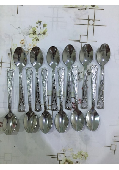 Çay Kaşığı Paslanmaz Çelik Duman Yeşil Kutu 12'li Duman Metal
