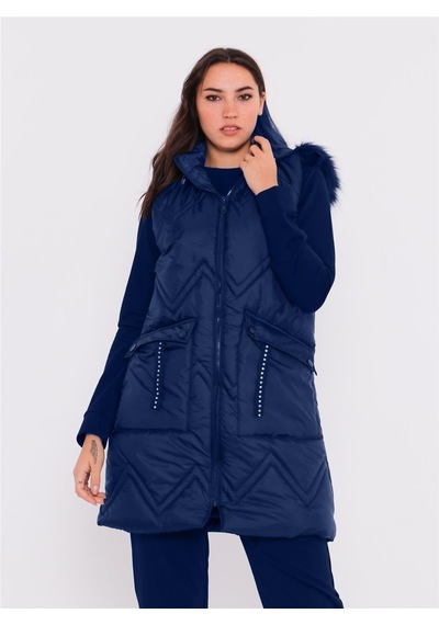 Bwest Sarah Kapşonlu Şişme Yelekli Spor Üçlü Takım - 70030 - İndigo-15 İndigo