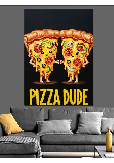 Ahşap Tablo El Ele Tutuşan Pizzalar