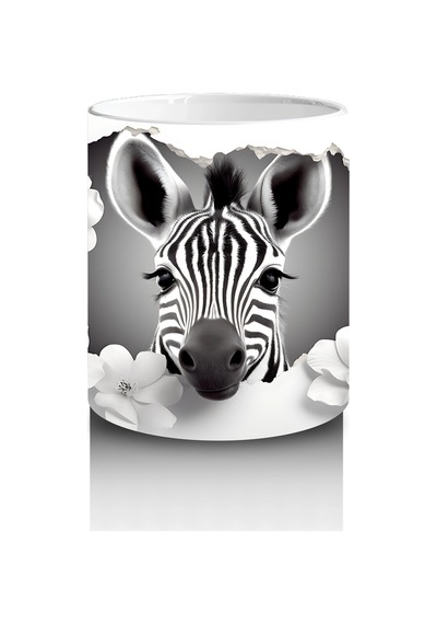 Bulutlar Arasında Sevimli Zebra Baskılı Kahve Kupası Renkli