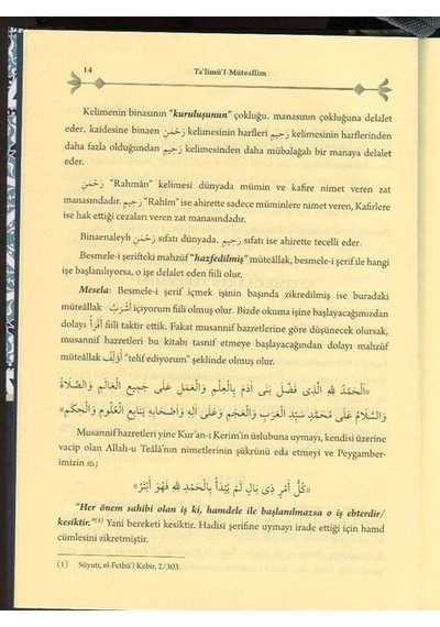 Talim Müteallim Kelime Kırık Manalı Türkçe Arapça Ciltli