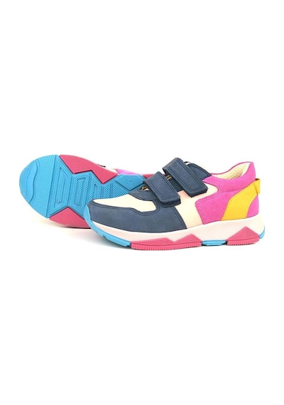 Ortopedikal 3880 Rakerplus Hakiki Deri Lacivert Pembe Çocuk Sneakers Spor Ayakkabı Cırtlı Lacivert - Pembe