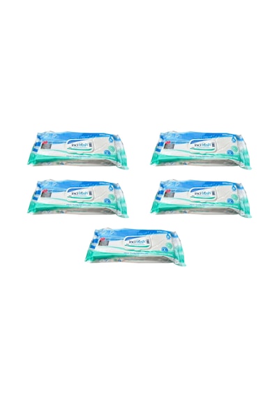 İnci Fresh Islak Vücut Temizleme Havlusu Mendil - Vitamin E + B5 - Parabensiz - 50 Adetlik 5 Paket