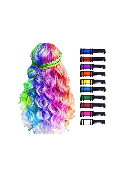 Rengarenk Saç Boyama Tebeşiri - Mini Taraklı Konsept Saç Boyama Seti Hair Chalk Turuncu