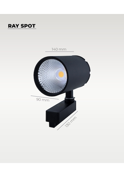 40w Döküm Kasa Siyah Ray Spot 3200k Sarı Işık - Titreşim Yapmaz Siyah