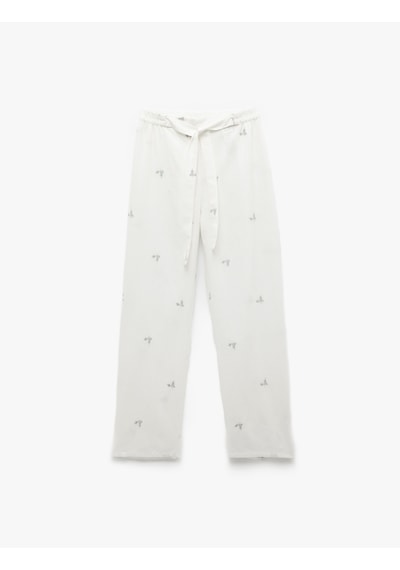 Koton Rahat Kalıp Beli Bağlamalı Pamuk-keten Karışımlı Çiçek İşlemeli Pijama Altı Pembe Desenli 5slk50015mw Pembe Desenli Koton Rahat Kalıp Beli Bağlamalı Pamuk-keten Karışımlı Çiçek İşlemeli Pijama Altı Pembe Desenli 5slk50015mw Pembe Desenli