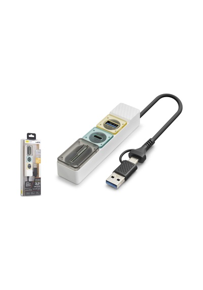 İetop Hdx7058 Usb Type-c 3.0 Combo Hub Kart Okuyucu 4 Port 5 Gbps Beyaz