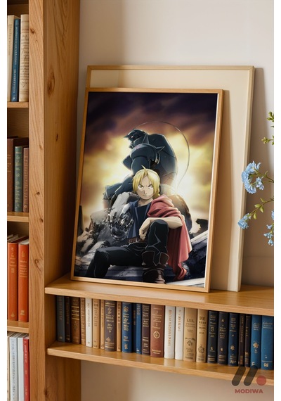 Fullmetal Alchemist Edward Poster, Ahşap Çerçeveli Duvar Tablosu - Anime Severlere Özel Hediye