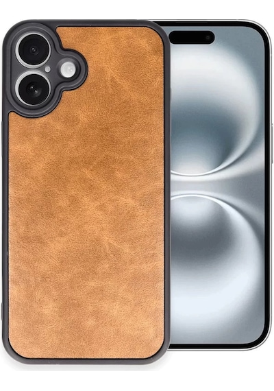 Newface Apple İphone 16 Plus Kılıf Aras Deri Kapak - Taba