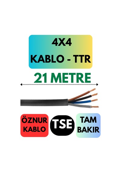Öznur 4x4 Ttr Kablo Metre Seçenekli Siyah - 21 Metre