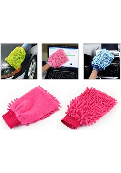 Mikrofiber Temizlik Eldiveni - Araç Yıkama Eldiveni Oto Yıkama Temizleme Cila Eldiveni Açık Füme