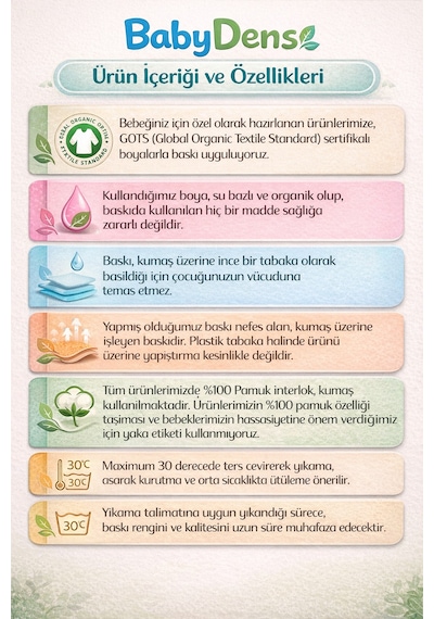 Babyden's İlk Dişim Çıktı Baskılı Uzun Kol Bebek Body %100 Pamuk Unisex Diş Buğdayı Konsept Çıtçıtlı Zıbın Beyaz