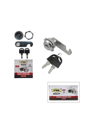 12 Adet Oval - Mandallı Dolap - Çekmece Kilit 20mm 5705 Çok Renkli