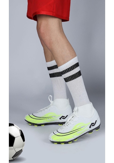 Jump Orthopedix Futbol Boğazlı Çoraplı Bilekli Krampon Spor Ayakkabısı 29676 Beyaz