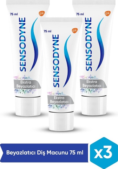 Sensodyne Ekstra Beyazlatıcı Diş Macunu 3 x 75 ML