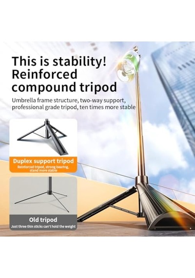 170 Cm Otomatik Açılan Profesyonel Tripod, 360 Kademesiz Dönüş Özellikli, Ultra Geniş Açı Destekli, 1/4 Vida Diğer