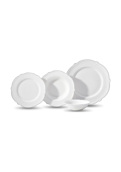 Korkmaz Lotus Collection 53 Parça Platin Yemek Takımı A9892 Beyaz