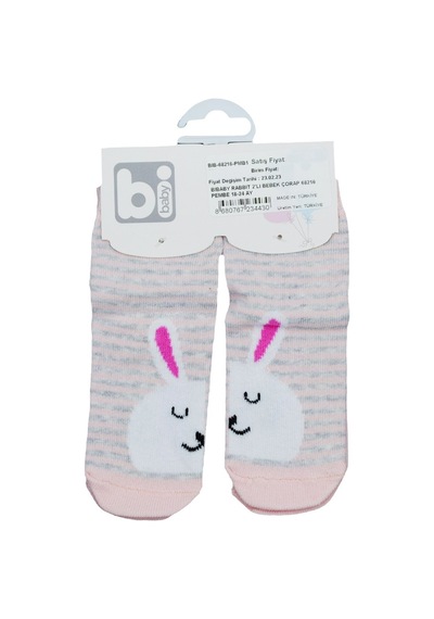 Bibaby Rabbit 2'li Bebek Çorap 68216 Pembe