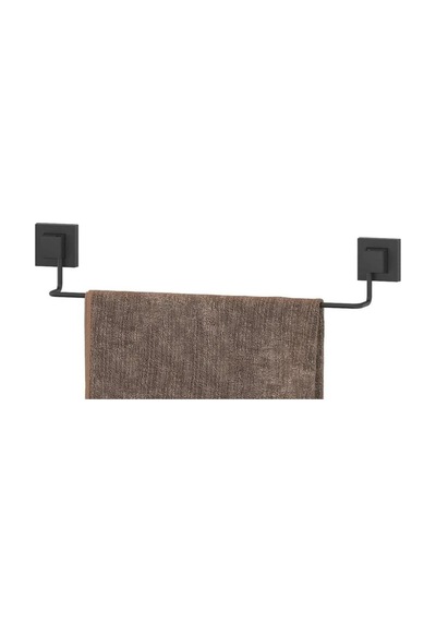 Tekno Tel Ef-260 Siyah Uzun Havluluk Yapışkanlı/vidalı Deliksiz Metal Banyo Havlu Barı Siyah