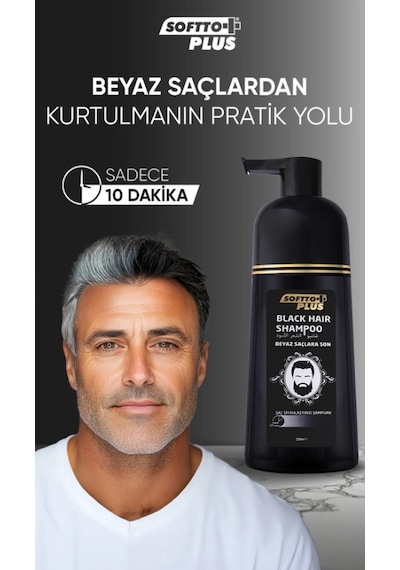 Softto Plus Black Hair Şampuan 350 Ml Beyaz