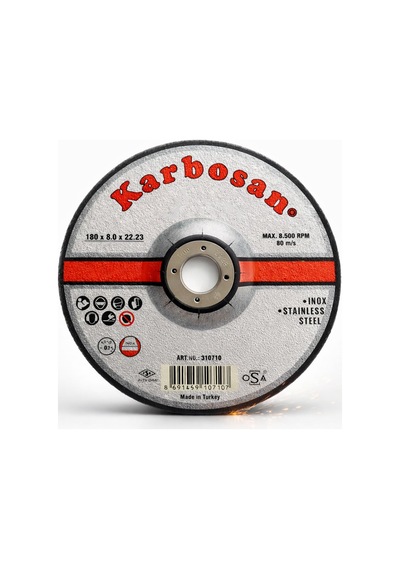 Karbosan Taşlama Diski 180x8x22 Metal Taşlama Kesme Diski Profesyonel Spiral Taş Motoru Diski
