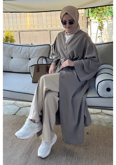 Rabia Şamlı Nazenin Kot Tencel Kap Vizon Normal