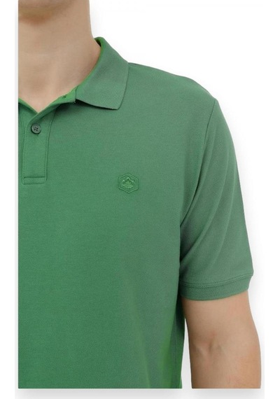 Lumberjack Ct953 101079283 Basic Polo Yeşil Erkek T-shirt