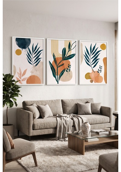 Beyaz Ahşap Çerçeveli Modern Bohem Soyut Botanik Yaprak Üçlü Duvar Tablosu Turuncu Lacivert Dekorasyon Kabartma Görünümlüdür Beyaz Beyaz Ahşap Çerçeveli Modern Bohem Soyut Botanik Yaprak Üçlü Duvar Tablosu Turuncu Lacivert Dekorasyon Kabartma Görünümlüdür Beyaz