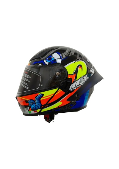 Ws-210 Güneş Vizörlü Çene Açılır Kask Mavi Sarı Şeffaf Vizörlü İtaly Dizany Çok Renkli