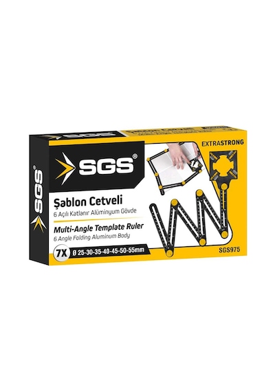 Sgs 6 Açılı Katlanır Pozisyon Cetveli Ayarlı Sgs975