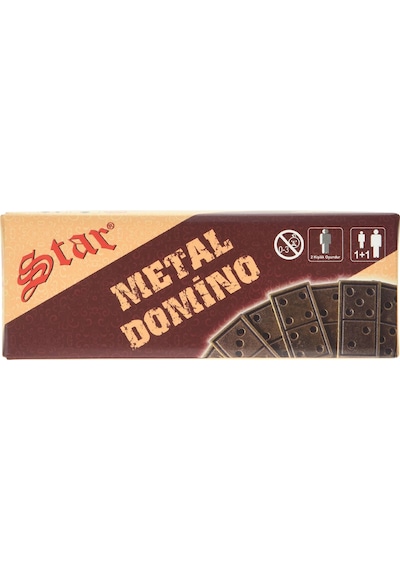 Star Domino Zamak Büyük Boy Domino Oyun Seti Metal Domino Taşı Se