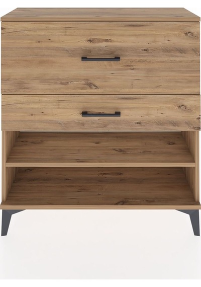 Arges Şifonyer Tek Raflı 2 Çekmeceli 88x30x96 Çam-çam Çam