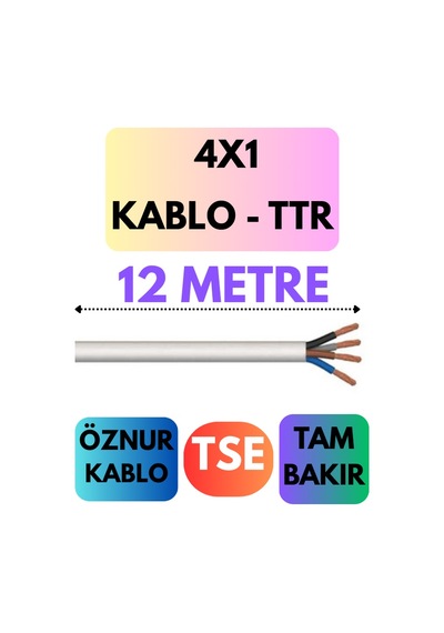 Öznur 4x1 Ttr Kablo Metre Seçenekli Beyaz - 12 Metre