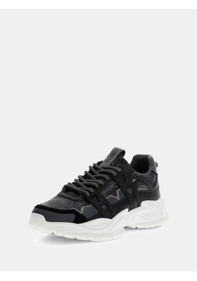 Guess Belluno Deri Erkek Sneaker Ayakkabı Fmpbeufal12 Siyah