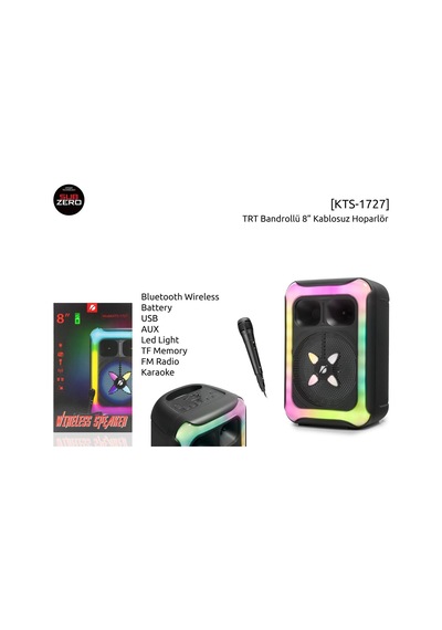 HASIRCIJET KTS-1727 8’’ RGB IŞIKLI BLUETOOTH KARAOKE HOPARLÖR