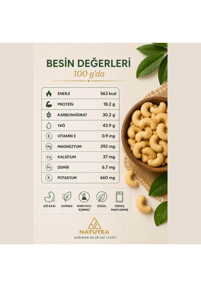 Natutea Çiğ Kaju 100 G Kuruyemiş