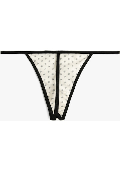 Koton String Külot Yıldız Baskılı Siyah Desenli 4slk30043mk Siyah