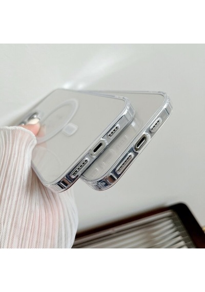 Ally Apple Uyumlu iPhone 15 Plus Magsafe Manyetik Şeffaf Silikon Kılıf