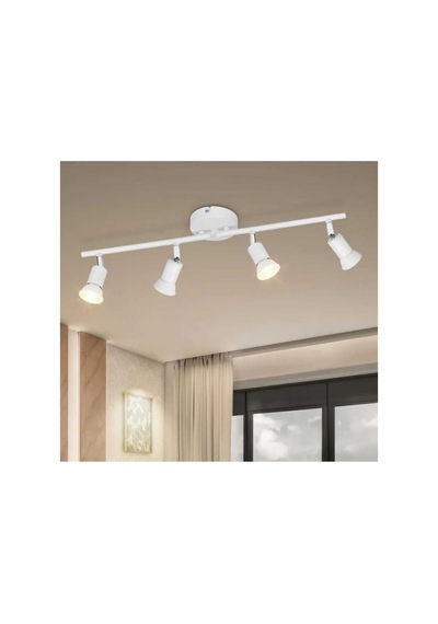 Mylights Beyaz Dörtlü Led Avize Led Spot Harekeli Avize Aplullü Siyah