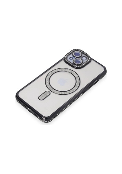 Mey İthalat Apple iPhone Uyumlu 15 Kılıf Joke Simli Magneticsafe Kılıf - Siyah