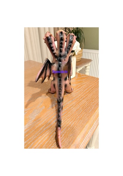 Ejderha Oyuncak 3 Başlı Sesli Soft Yumuşak Oyuncak Dinazor Büyük Xl Boy Kahve