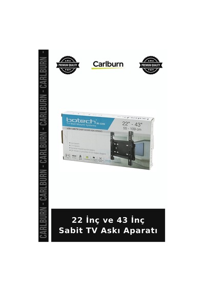 Özel Üretim 22 İnç Ve 43 İnç - 55-109 Cm - Sabit Tv Askı Aparatı - 40 Kg Taşıma Kapasitesi