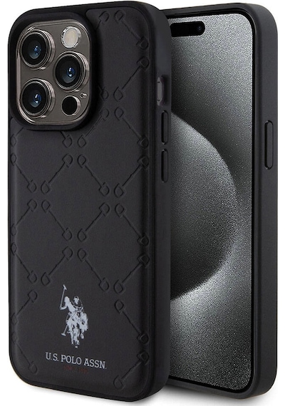 Apple iPhone Uyumlu 15 Pro Kılıf U.s. Polo Assn.  Lisanslı Hs Desenli Baskı Logolu Suni Deri Kapak