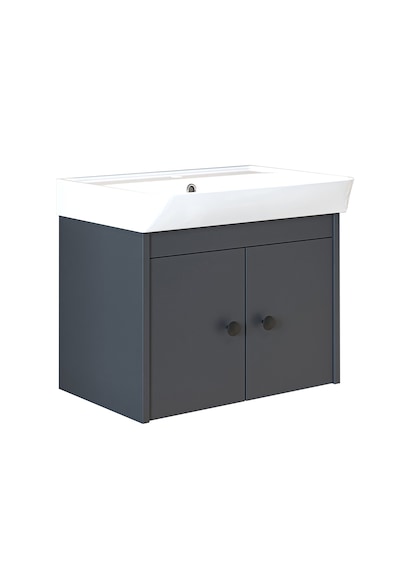 Ada Lavabolu Mat Suntalam Banyo Alt Dolabı 60 Cm Antrasit